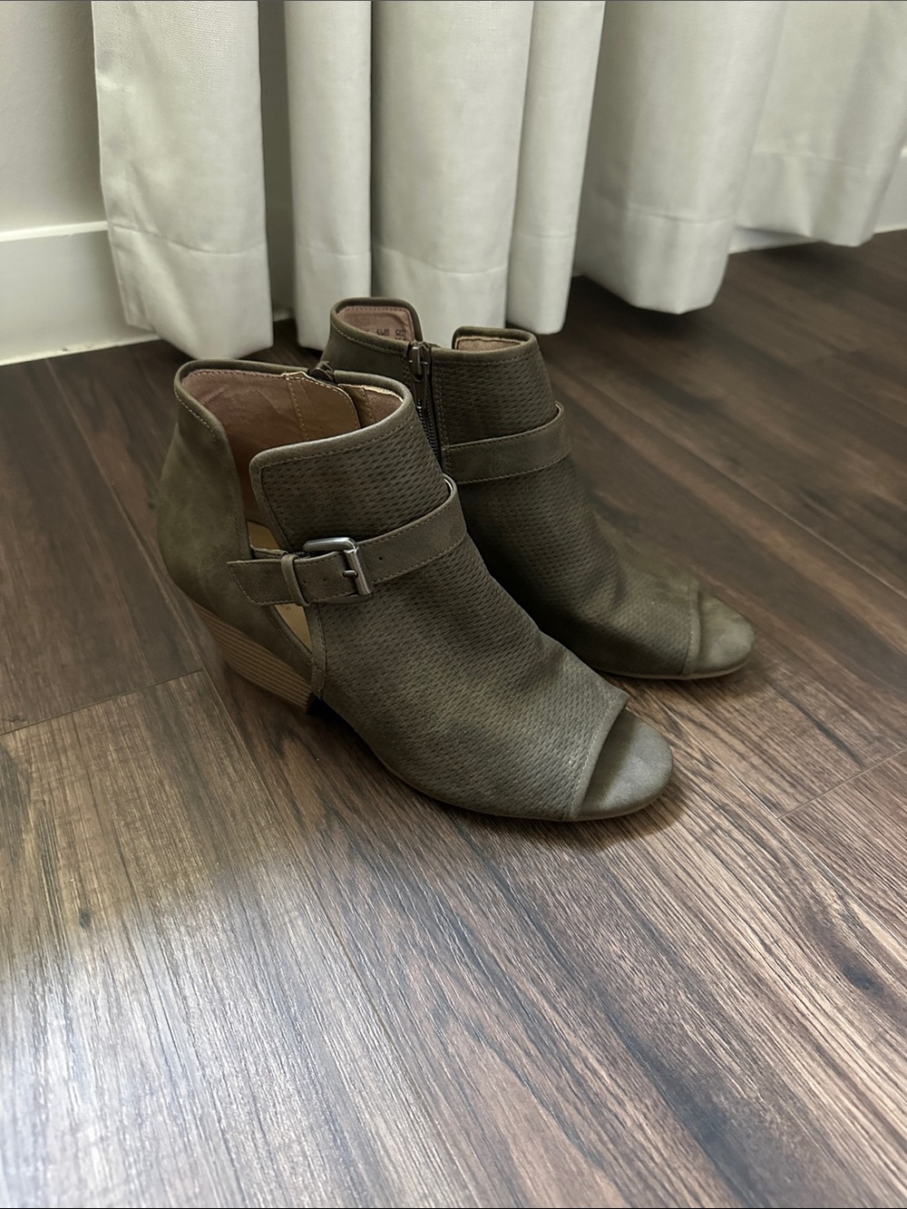 SOUL Naturalizer Peep-Toe Ankle Booties with Buckle